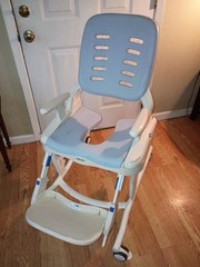 Rifton HTS Z130 Large Mobile Shower Chair for Special Needs 250lbs Weight Cap