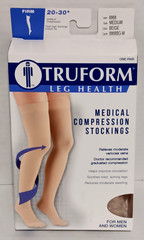 Truform Medical Compression Stockings 20-30 mmHg Closed Toe Thigh Beige Size Med