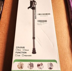 New Open Box Purple Yayayo Adjustable Walking Cane, Stand Assist & LED Lights