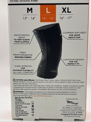 Copper Fit Freedom Copper Infused Compression Knee Sleeve Sz Large Unisex Black