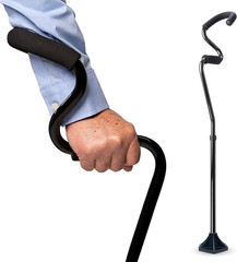 Lightweight Adjustable Walking Cane with Ergonomic Forearm Grip and Self