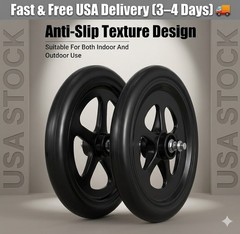4 Pack 8 Inch Solid Rollator Walker Replacement Wheels Anti-Slip Quiet