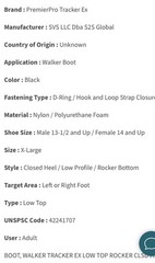 1-DeRoyal Tracker EX Walker Closed Heel With Wide Foot Plate XL RIGHT/LEFT BOOT