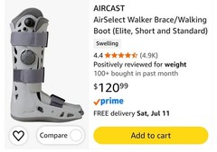 Aircast AirSelect Elite Extra Large Gray Walker Brace & Walking Boot NEW XL
