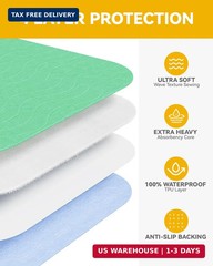 Washable Underpads Waterproof, 2 Pack 36″ x54“ Heavy Absorbency Incontinence Be
