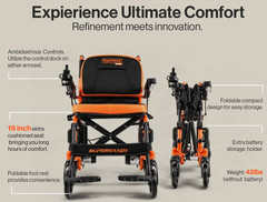 SuperHandy GoRide Electric Wheelchair GUT188 – Lightweight 42lbs Foldable 48V