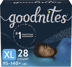 Goodnites Nighttime Bedwetting Underwear, Boys‘ XL (95-140 lb.), 28 Ct