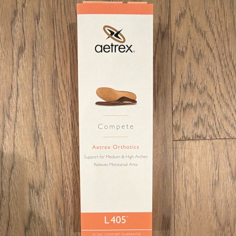 Aetrex Compete L405 Orthotic Insoles Full Length Anti-Microbial Women’s 6