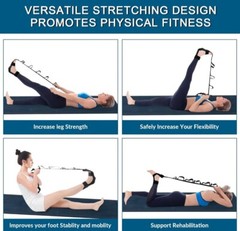 Foot and Calf Stretcher Strap For Plantar Fasciitis, Yoga, and Fitness