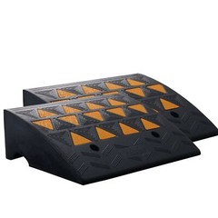 2-Pack 6″ Rubber Curb Ramps 15T/33069LB Capacity Heavy Duty Driveway Ramps