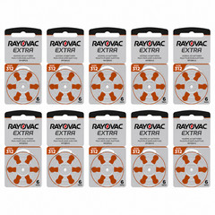 60x Rayovac 312 Hearing Aid Batteries 1 Year Supply PR41 DA312