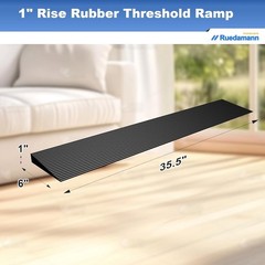 1″ Rise Adjustable Rubber Threshold Ramp for Safe Wheelchair Access – 2500 lbs