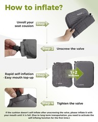ATEPA Inflatable Seat Cushion, Compact Self-Inflating Seat Cushion for Stadium A