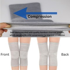 Wonder Care 2-Pack Bamboo Knee Compression Sleeve for Men and XX-Large, Grey