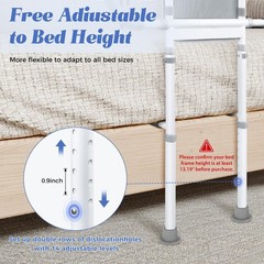 Bedside Rail for Elderly Safety Adjustable Bed Aid with Storage Pocket, Non-Slip
