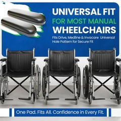 Healthline Padded Armrest For Wheelchairs Vinyl 10 Inch (Pack of 1), Black