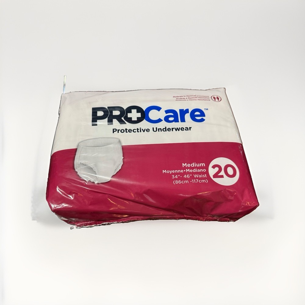 Procare Protective Adult Underwear – x4 Packs of 20 – Size Medium 34″ – 46″