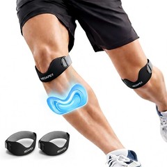 NEOAPEX 2-Pack Silicone Patellar Tendon Support Strap, Adjustable Knee Pain R…