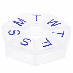 Premium Weekly Pill Organizer Clear 7 Sided Pill Case for Daily Supplements 1 CT