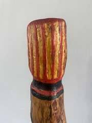 Wooden Walking Stick Staff Cane Hand Carved Painted 44″ Parrot Design