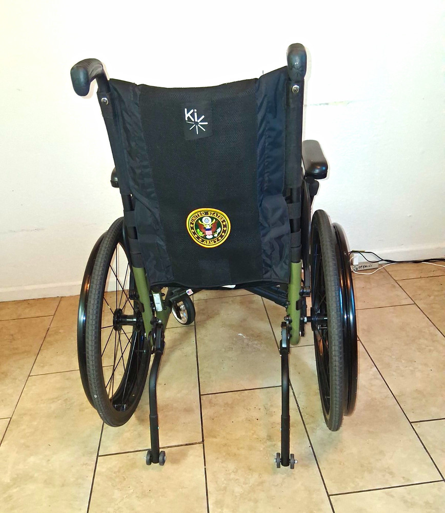 Ki Mobility Manual Wheelchair 4 Wheel Black Green Mobility 20″ Length 16″ Wide