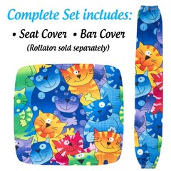 Top Glides Universal Soft Rollator Walker Seat and Backrest Blue ONLY Covers NEW