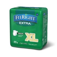 FitRight OptiFit Extra Briefs w/Tabs Adult Incontinence Brief XL 56″- 64″ 20 ct