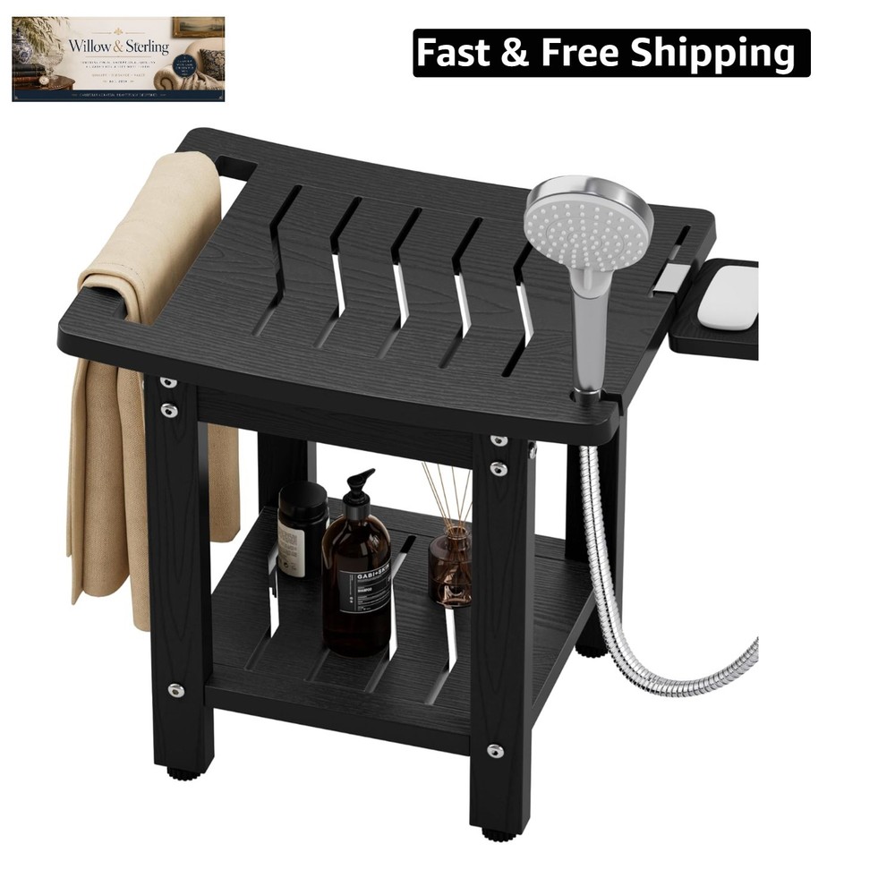 Shower Chair for Inside Shower: Waterproof/No Maintenance – Shower Stool with…