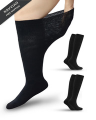 YOKEEP Diabetic Socks for Women & Men Extra Wide, 2 X-Large, A-black-2pairs