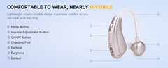 Rechargeable Digital sound amplifier BTE Hearing aid smart noise reduction HD
