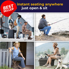 Adjustable Folding Cane Seat Lightweight Walking Stick Black RTL10365-ADJ – US