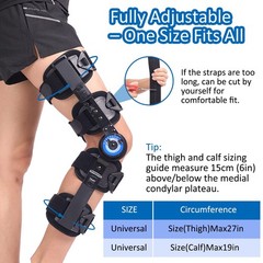 Knee Immobilizer Brace,ROM Hinged Support for Post-Surgery Rehab,Left or Right