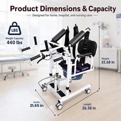 440 lbs Hydraulic Patient Transfer Lift Chair Manual Hydraulic Lift w/Split Seat