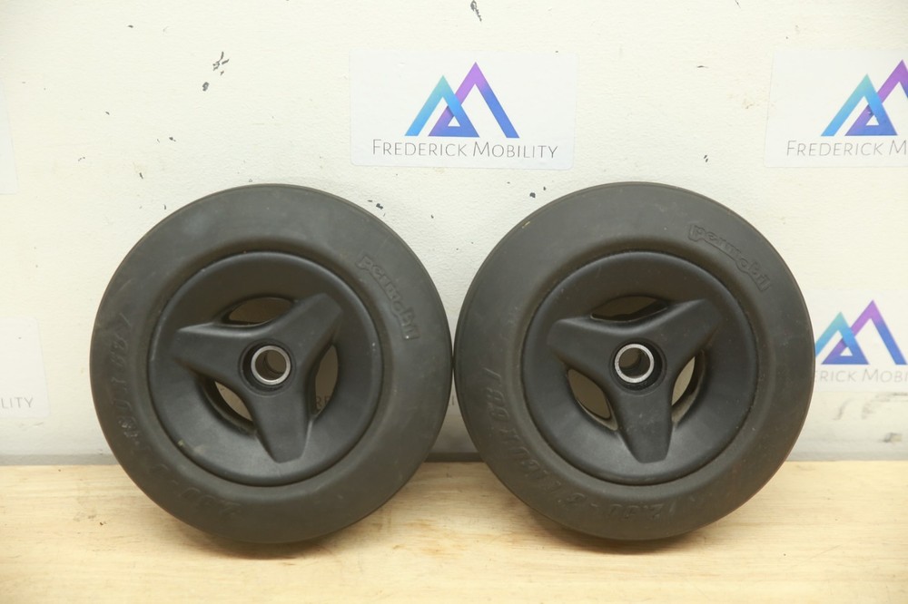 PAIR Permobil 180×68 Caster Wheels Tires for M1 M3 Power Chair 7″ 2.50-3 OEM