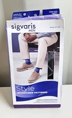 Sigvaris Men’s Microfiber Compression Socks 20–30 mmHg M/L Knee-High Grey **box