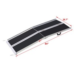 7Ft Portable Aluminum Non Skid Wheelchair Ramp Foldable Mobility 600 Pound