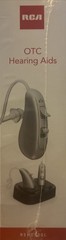 New Sealed RCA OTC Behind-the-Ear Hearing Aid with Recharging Stand – Left/Right
