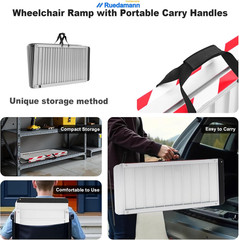 5FT Aluminum Wheelchair Ramp, 1000 LBS Capacity, Non-Slip & Portable