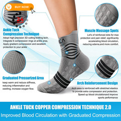 NEENCA Professional Compression Socks, Medical Athletic Large, gray carbon