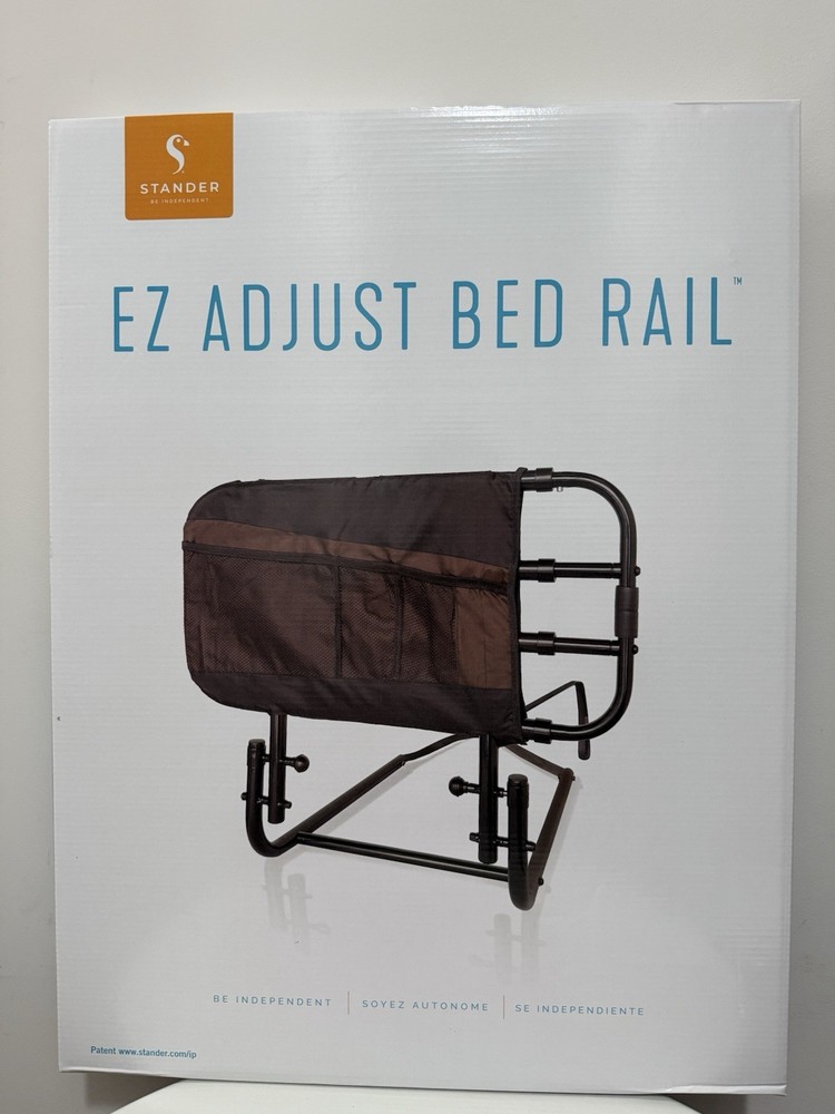 Stander EZ Adjustable Senior Bed Rail and Bed Assist Grab Bar for Elderly Adults