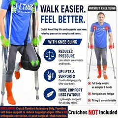 Knee Sling for Crutches Adjustable Crutch Knee Rest Non Weight Bearing Recovery