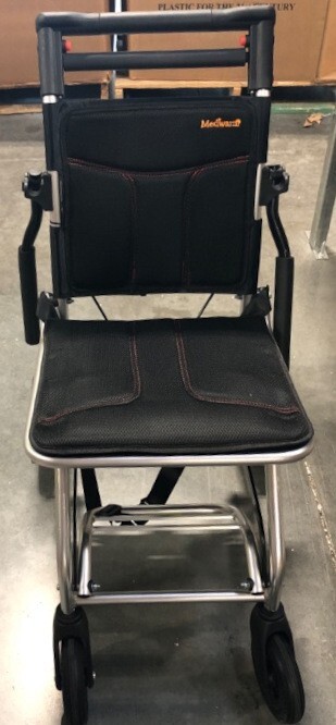 Medwarm Aluminum Transport Wheelchair w Handbrake Ultralight 19lb, seat w 15.75″