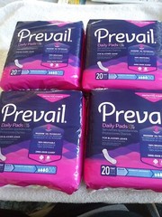 Lot Of 80 Prevail Daily Incontinent Pads 9-1/4″ L Regular Length 4 Packs