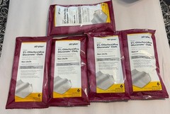 5 Stryker Sage 2% Chlorhexidine Gluconate Cloth Patient Pre-Op Skin Prep