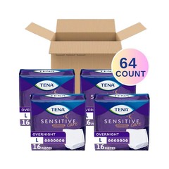 TENA Sensitive Care Overnight Underwear, L, 64 ct, waist 32-42 in