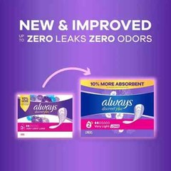 Always Discreet Adult Incontinence & Postpartum Liners for Women, Size 2. 132ct