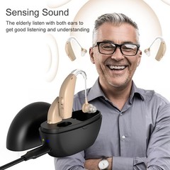 Rechargeable Hearing Aids for Seniors – Noise Cancelling, Behind-The-Ear, 25H Ba