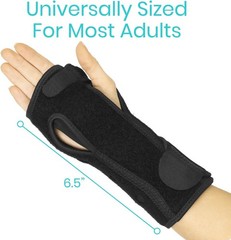 VIVE Night Wrist Splint Brace – (Black) Left, Right Hand Sleep Support Wrap