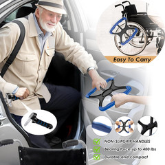 4Pc Mobility Standalone Kit:Car Door Assist Handle for Elderly & Adjustable Stan
