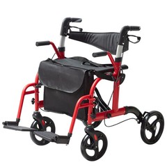 VEVOR 2 in 1 Rollator Walker & Transport Chair Folding Walker Wheelchair Combo
